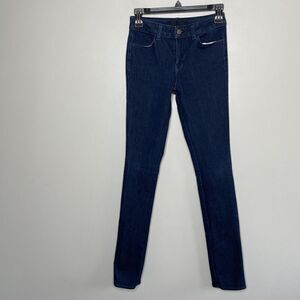 J BRAND Womens Bardot Pencil Jeans Sz 24 Dark Indigo Long Stretch Denim Skinny